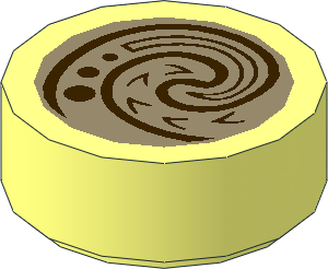 Tile  1 x  1 Round with Swirl / Wave Pattern