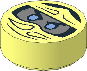 Tile  1 x  1 Round with Ninjago Trapped Zane Pattern