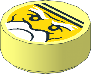 Tile  1 x  1 Round with Ninjago Trapped Sensei Wu Pattern