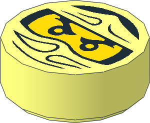 Tile  1 x  1 Round with Ninjago Trapped Lloyd Patternn