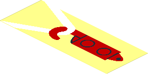 Sticker  1.9 x  4.9 with Red Hook and White Rope - Hook Right