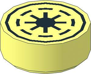 Tile  1 x  1 Round with  8 Spokes Republic Pattern