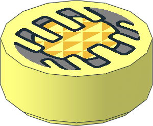 Tile  1 x  1 Round with Electronic Eye Pattern