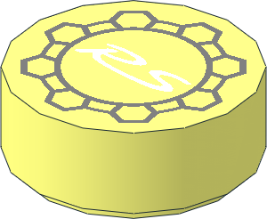 Tile  1 x  1 Round with "RS" Pattern