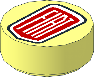 Tile  1 x  1 Round with Fiat Logo Pattern