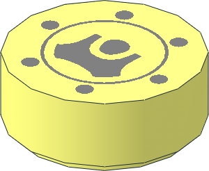 Tile  1 x  1 Round with Metallic Silver Fuel Tank Cap Pattern