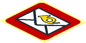 Sticker  3.3 x  3.5 with Mail Logo