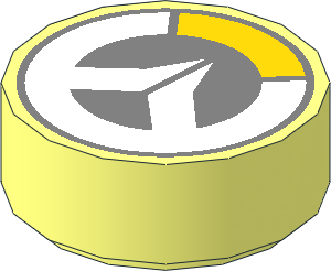 Tile  1 x  1 Round with Overwatch Logo Pattern