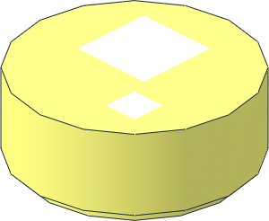 Tile  1 x  1 Round with Two White Squares Pattern