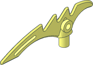 Minifig Weapon Crescent Blade Serrated with Bar 0.5L