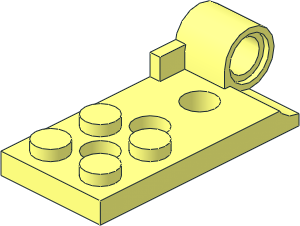 Hinge Plate  2 x  4.5 Base with Technic Pin Hole and  3 Holes
