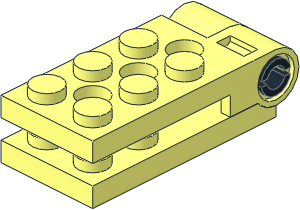 Hinge Plate  2 x  4.5 with Technic Pin with Friction and Slots