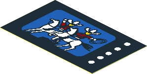 Sticker  1.2 x  2 with TV Screen with Western Scene