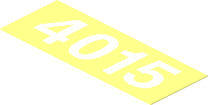 Sticker  1.1 x  2.9 with White "4015" on Transparent Background