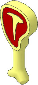 Minifig Steak on Bone with Red Meat Pattern