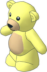 Minifig Teddy Bear with Arms Down with Tan Belly and Muzzle and Black Nose and Eyes Pattern