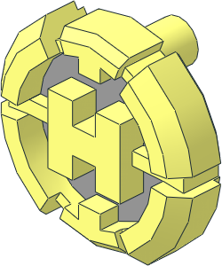 Constraction Shell Chest Badge "H" with  2 Bars with Light Bluish Grey Pattern