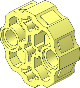 Technic Connector Circular with  2 Pin Holes and  3 Axle Holes