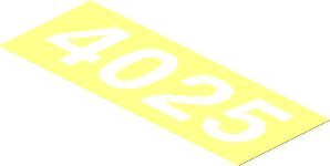 Sticker  1.1 x  2.9 with White "4025" on Transparent Background