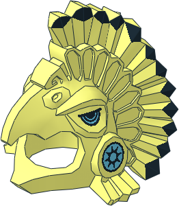 Minifig Headdress Aztec Bird with Eyes and Cheeks Pattern