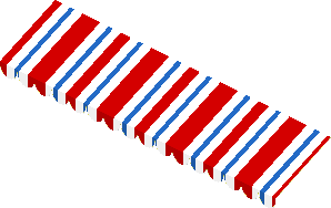 Sticker  2.6 x 10 with White/Red/Blue Stripes (Formed)