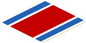 Sticker  1.9 x  1.9 with Red and Blue Stripe