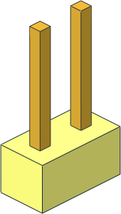 ~| Circuit Cubes Connector Socket  2 Points Straight