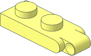 Hinge Plate  1 x  2 with 1 Large Finger