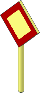 Roadsign Diamond without Base with Red Border Pattern