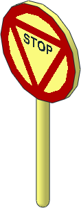 Roadsign Round Large without Base with "STOP" Pattern