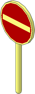 Roadsign Round Small without Base with No Entry Wide Pattern