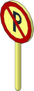 Roadsign Round Small without Base with No Parking Pattern