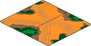 Sheet Cardboard 60 x 68 Baseplate with Wild West Scene Pattern