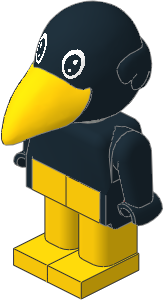 _Figure Fabuland Bird  1 with Body Black/Black/Yellow