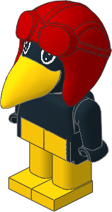 _Figure Fabuland Bird  1 Body Black/Black/Yellow Aviator Helmet