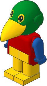 _Figure Fabuland Bird  2 Body Red/Blue/Yellow