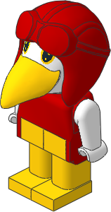 _Figure Fabuland Bird  2 Body Red/White/Yellow Aviator Helmet