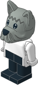 _Figure Fabuland Dog with Body White/White/Black