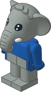_Figure Fabuland Elephant  1 with Body Blue/Blue/Grey