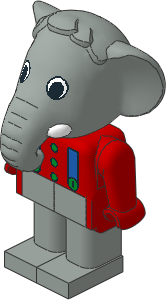 _Figure Fabuland Elephant  2 w Body Red/Red/Grey with Braces