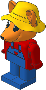 _Figure Fabuland Fox  2 w Body Red/Red/Blue Dungarees and Hat