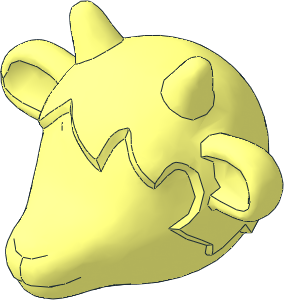 ~Figure Fabuland Goat Head without Pattern