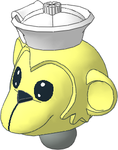 Figure Fabuland Monkey Head  1 with Neck and Sailor's Cap White