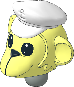 Figure Fabuland Monkey Head  1 with Neck and Captain's Cap White