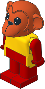 _Figure Fabuland Monkey  1 with Body Yellow/Red/Red