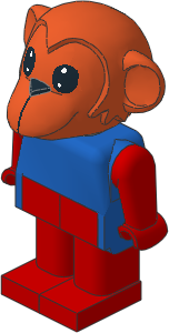 _Figure Fabuland Monkey  1 with Body Blue/Red/Red