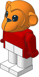 _Figure Fabuland Monkey  1 with Body Red/Red/White