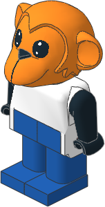 _Figure Fabuland Monkey  1 with Body White/Black/Blue