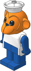 _Figure Fabuland Monkey  1 w Body White/Blue/Blue Sailor's Cap