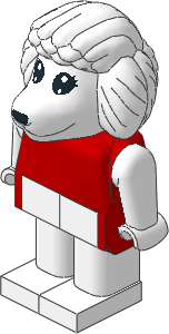 _Figure Fabuland Poodle  1 with Body Red/White/White